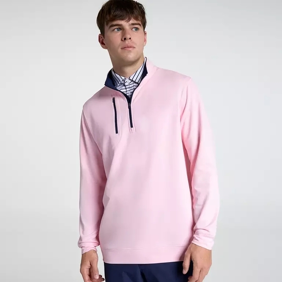 DAMAGED DONT BUYWalter Hagen Men's P11 Golf Pink Quarter-Zip Pullover Sixe Small